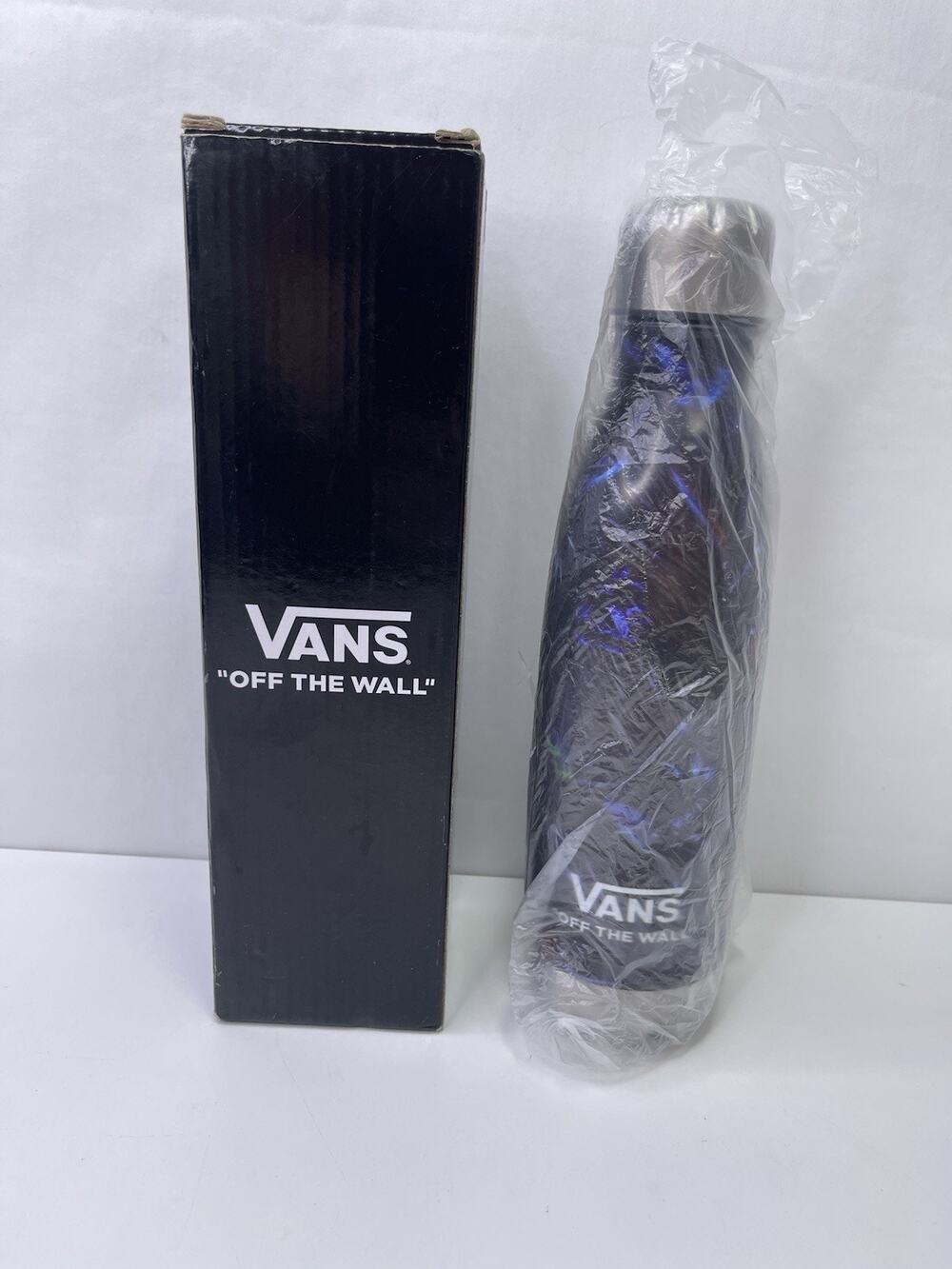 Vans Off The Wall Stainless Steel Water Bottle Insulated Tumbler 17 oz Blue NIB